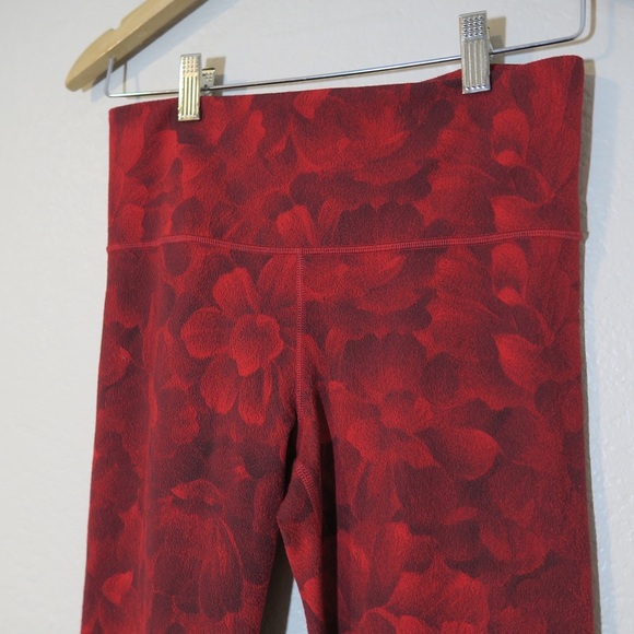 Athleta Elation Textured Tight Print Leggings Chakra Floral Red Yoga Size Medium - Picture 2 of 11